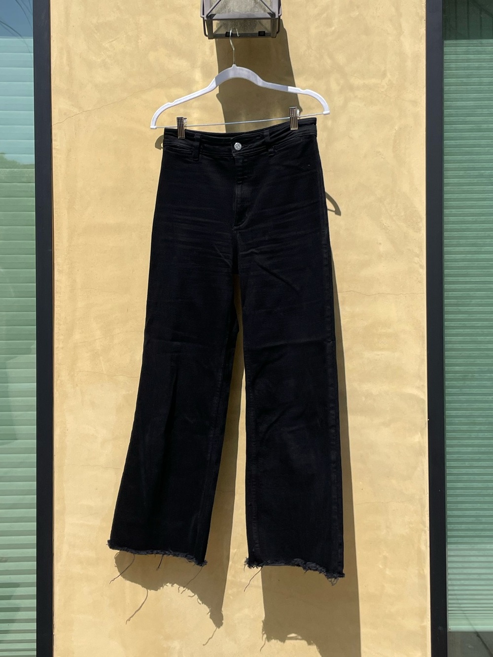 Mango Black Wide-Leg Flare Jeans